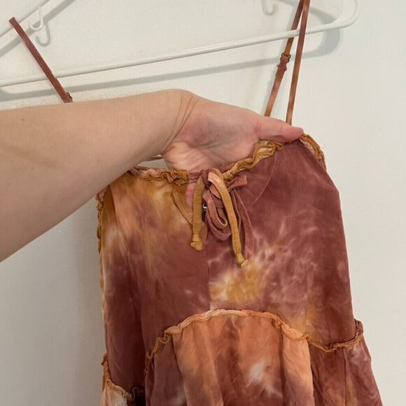 WILD FABLE Mauve Pink Orange Tie Dye Sleeveless Boho Mini Swing Babydoll Dress - Picture 7 of 14